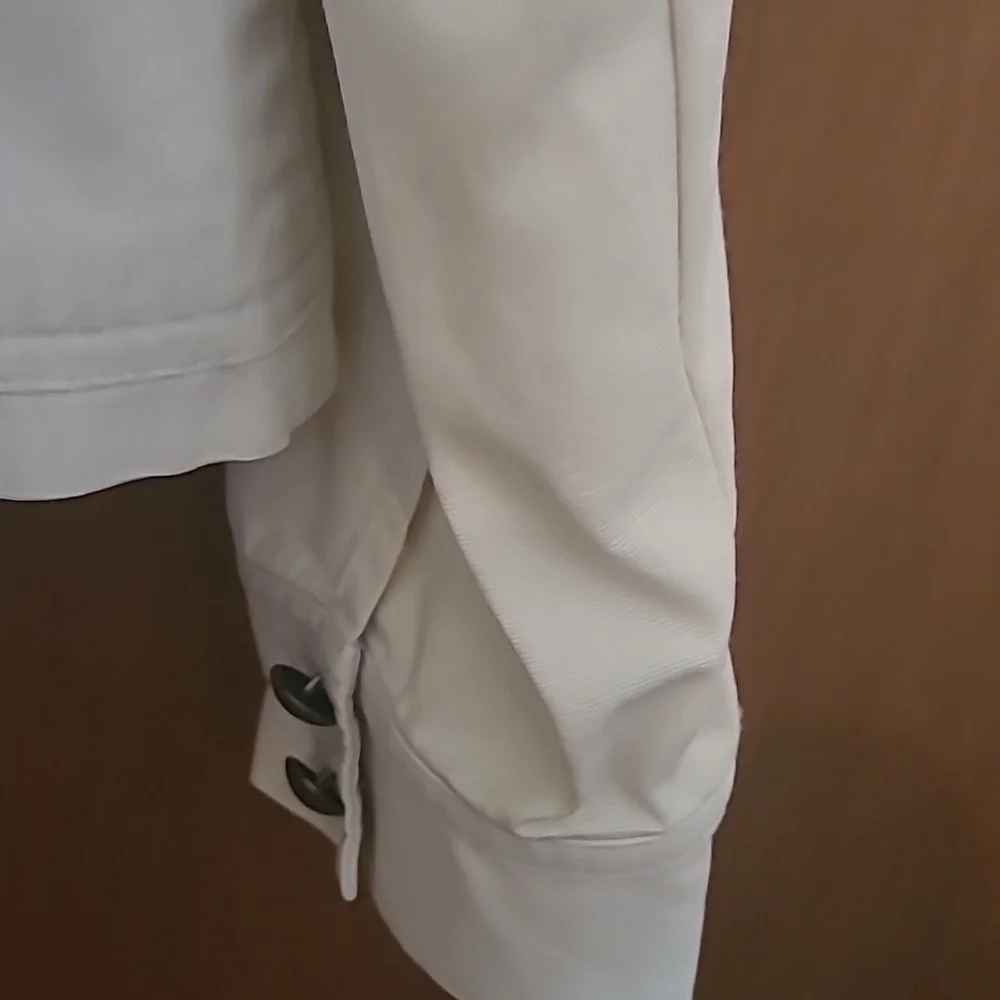 Christopher & Banks cotton button front very light tan jacket Sz XL - Picture 5 of 7